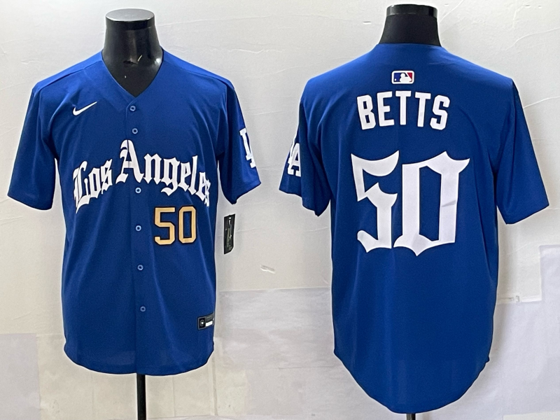 Men Los Angeles Dodgers #50 Betts Blue 2025 Nike MLB Jersey style 0010